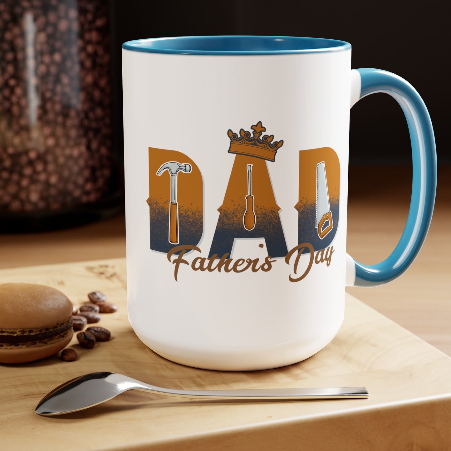 Happy father's dayTow-Tone Coffee Mug.15oz, Gift for Dad, Daddy's Coffee Mug