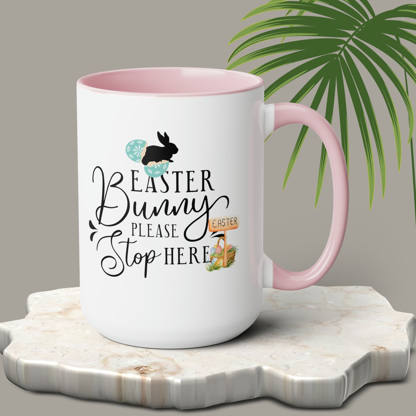 Happy Easter Two-Tone Coffee Mugs, 15oz