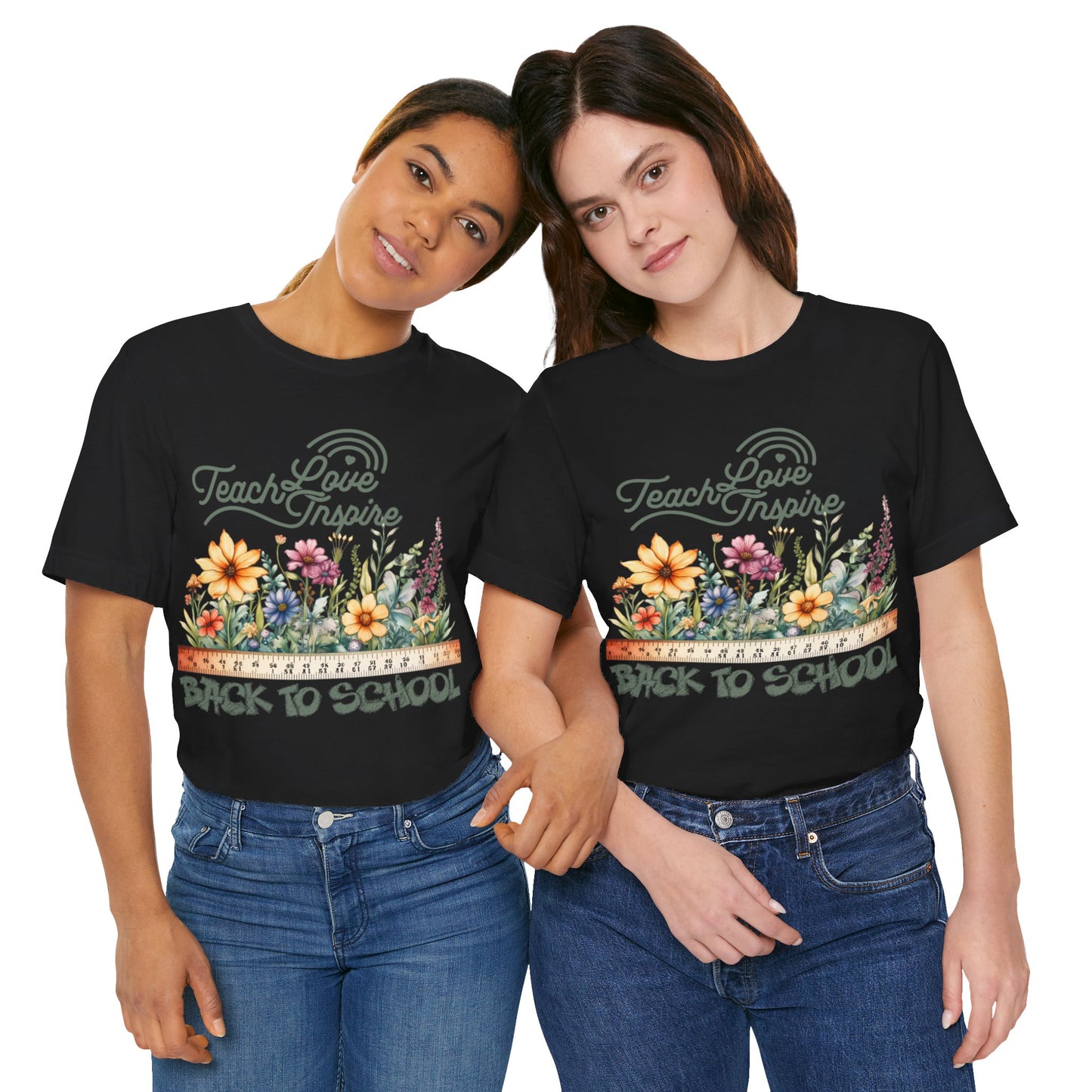 Love Teach Inspire T-Shirt, Back To School T-Shirt, Teacher Back To school unisex jersey short sleeve.First Day Vibes T-Shirt.
