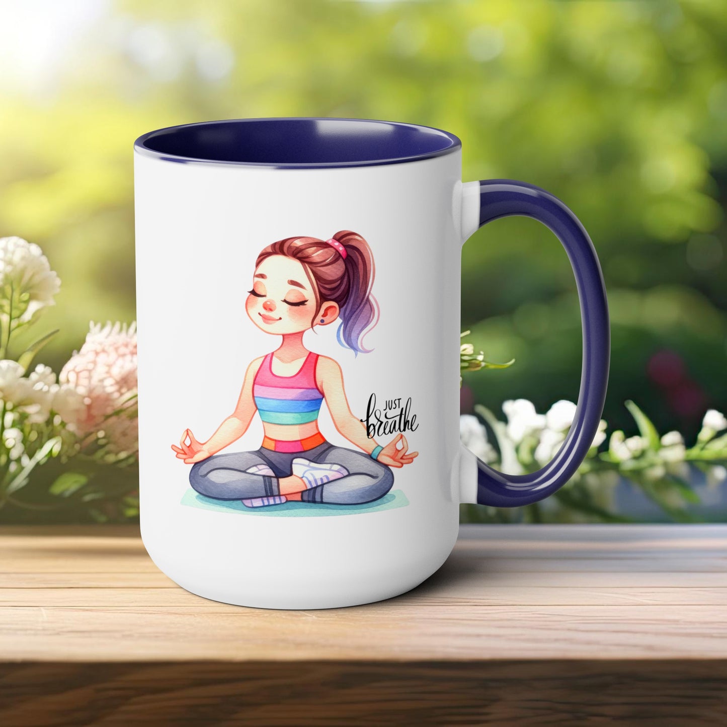 Just Breathe Yoga Coffee Mug, Cute Yoga Coffee Mug, Yoga lovers Coffee Mug, Yoga Instructor Gift, Gift For Yoga lover, Gift For Yogi.