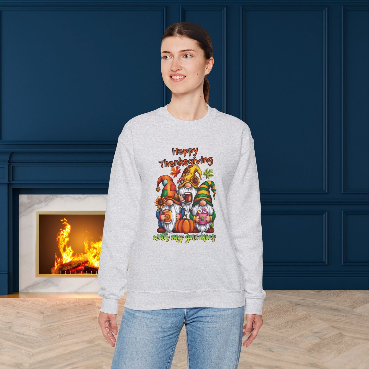 Happy Thanksgiving  With My Gnomies Sweatshirt, HappyThanksgiving Sweatshirt - Unisex Heavy Blend, Happy Thanksgiving2024 Sweatshirt, Thanksgiving Gift, Festive Sweatshirt.