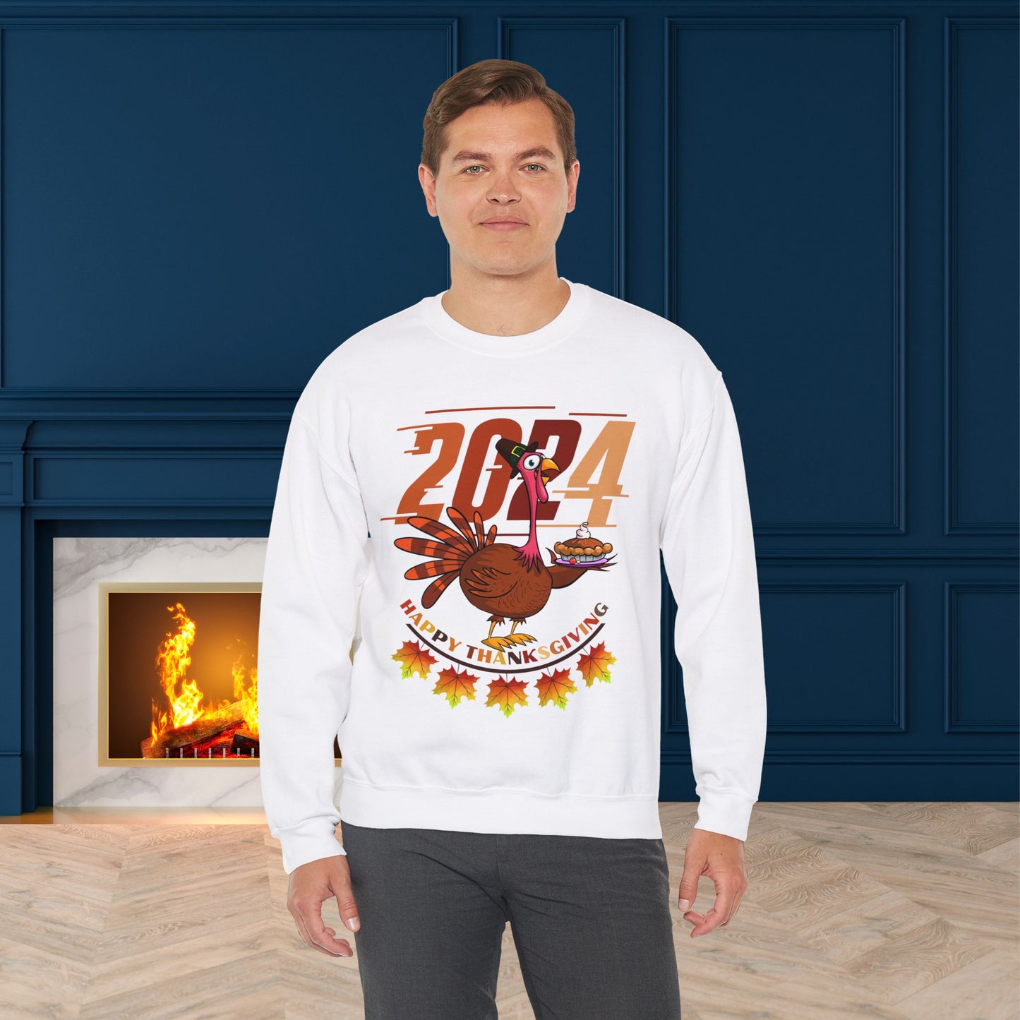 Happy Thanksgiving Turkey Sweatshirt - Unisex Heavy Blend, Happy Thanksgiving2024 Sweatshirt, Thanksgiving Gift, Festive Sweatshirt.