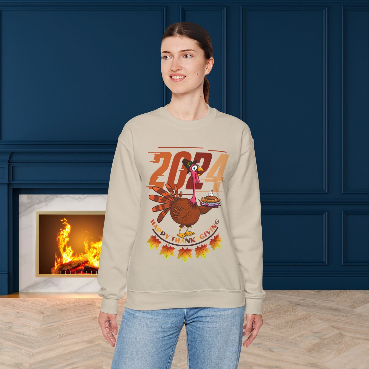 Happy Thanksgiving Turkey Sweatshirt - Unisex Heavy Blend, Happy Thanksgiving2024 Sweatshirt, Thanksgiving Gift, Festive Sweatshirt.