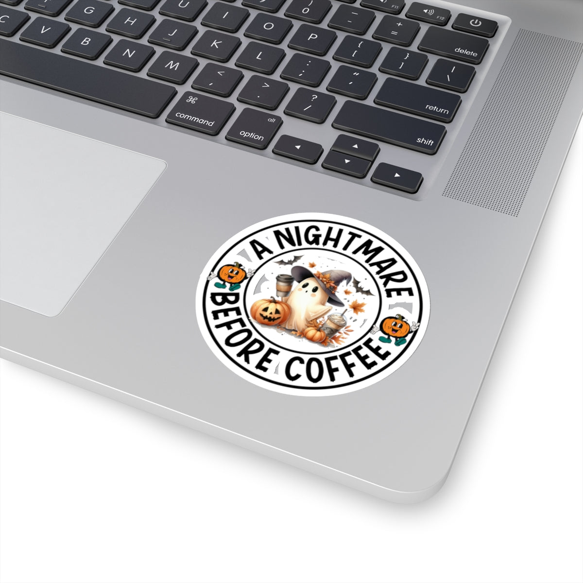 A Nightmare Before Coffee Halloween Kiss-Cut Stickers, Cute Ghost Halloween Kiss-Cut Stickers, Happy Halloween Kiss-Cut Stickers, Spooky Season Kiss-Cut Stickers, Trick Or Treat Halloween Kiss-Cut Stickers.