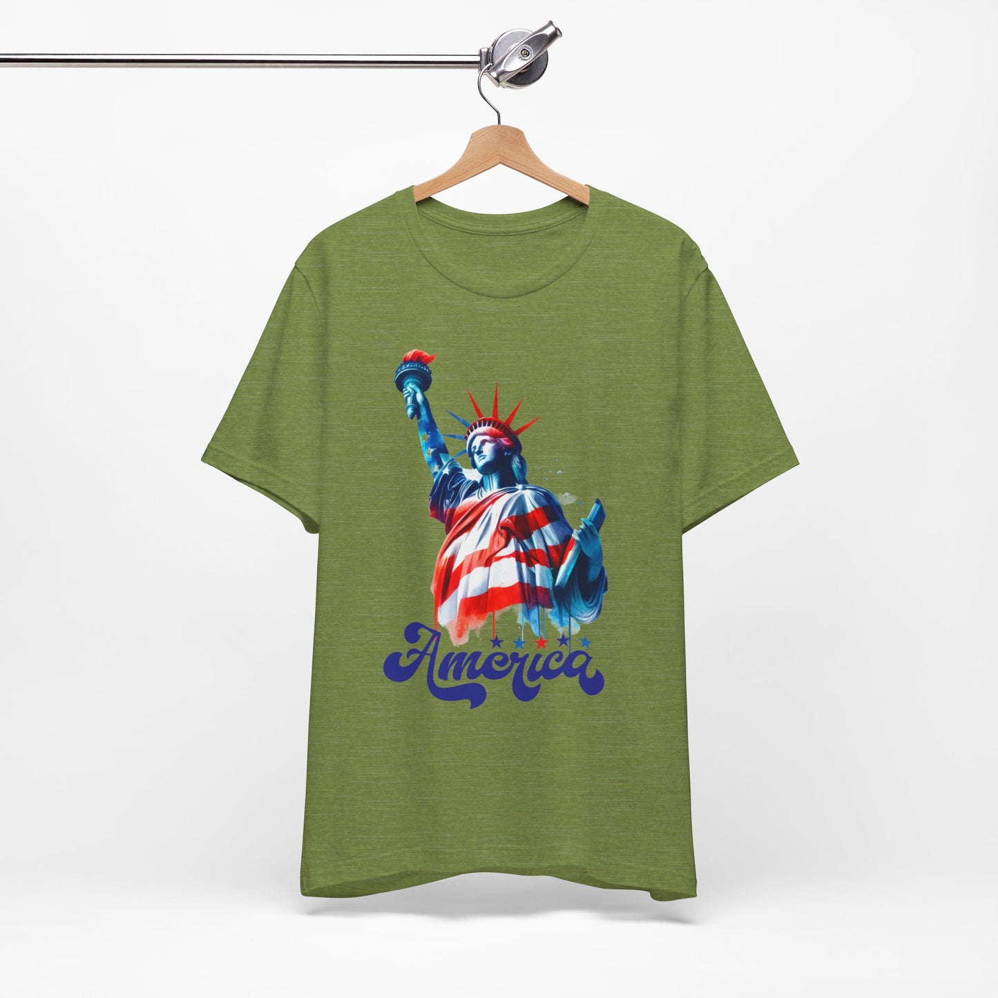 4th of July T-shirt, Sweet Land Of Liberty T-Shirt, Fourth of July unisex jersey short sleeve, America, Flag, Peace Love America. Proud To Be An American, Red White Blue.