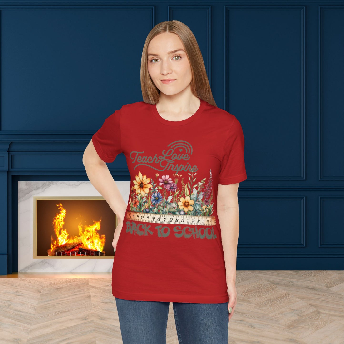 Love Teach Inspire T-Shirt, Back To School T-Shirt, Teacher Back To school unisex jersey short sleeve.First Day Vibes T-Shirt.