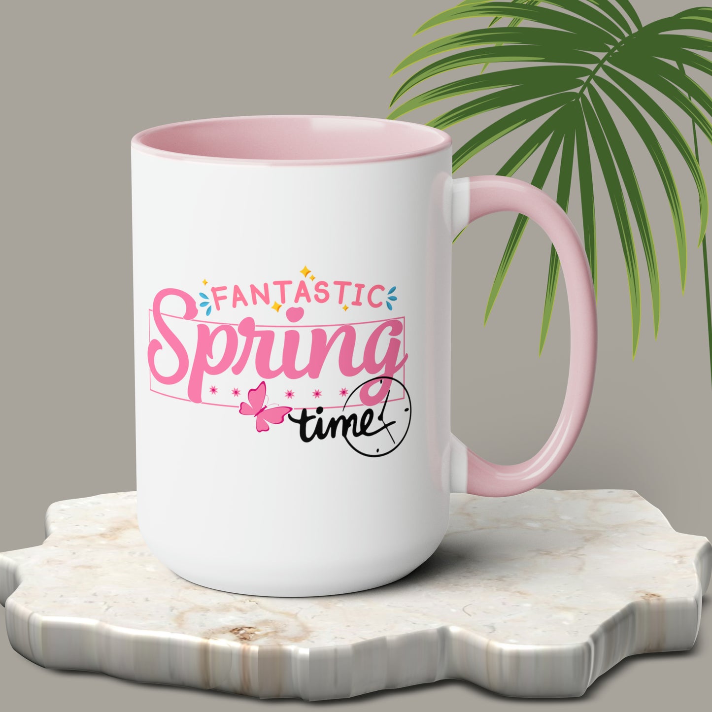Spring Time two-Tone Coffee Mugs, 15oz