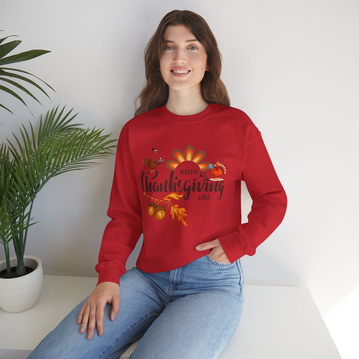 Happy Thanksgiving Day Sweatshirt - Unisex Heavy Blend, Happy Thanksgiving2024 Sweatshirt, Thanksgiving Gift, Festive Sweatshirt.