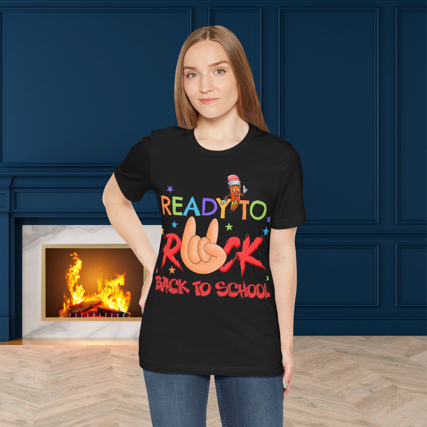 Ready To Rock T-Shirt, Back To School T-Shirt, Teach Love Inspire Teacher Shirt, Teacher Back To school unisex jersey short sleeve.First Day Vibes T-Shirt.