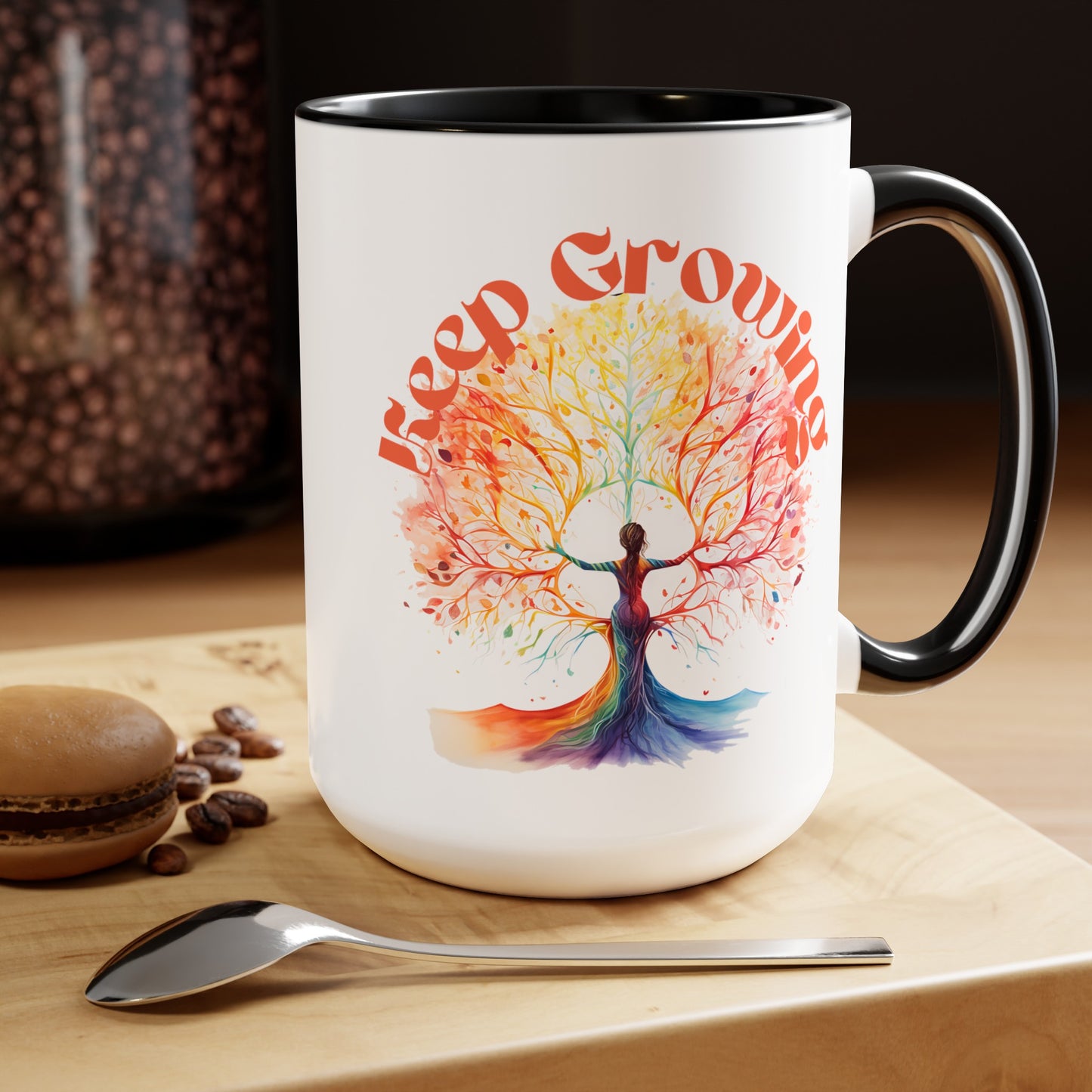 Keep Growing Yoga Coffee Mug, Cute Yoga Coffee Mug, Yoga lovers Coffee Mug, Yoga Instructor Gift, Gift For Yoga lover, Gift For Yogi.