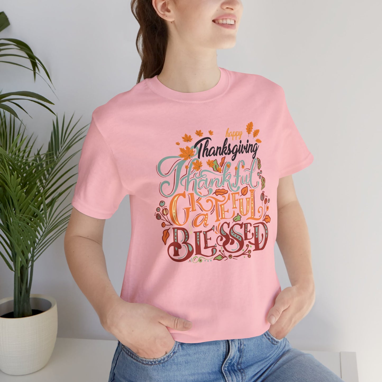 Thankful Grateful Blessed T-shirt, Happy Thanksgiving T-shirt, Happy thanksgiving 2024 T-shirt, Thanksgiving Gift,Turkey Shirt, Family Thanksgiving, Holiday Outfit.