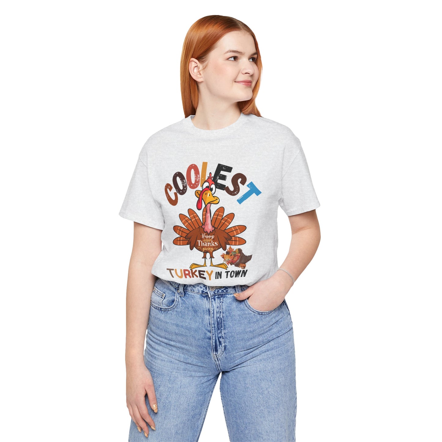 Coolest Turkey InTown T-shirt, Happy Thanksgiving T-shirt, Happy thanksgiving 2024 T-shirt, Thanksgiving Gift,Turkey Shirt, Family Thanksgiving, Holiday Outfit.