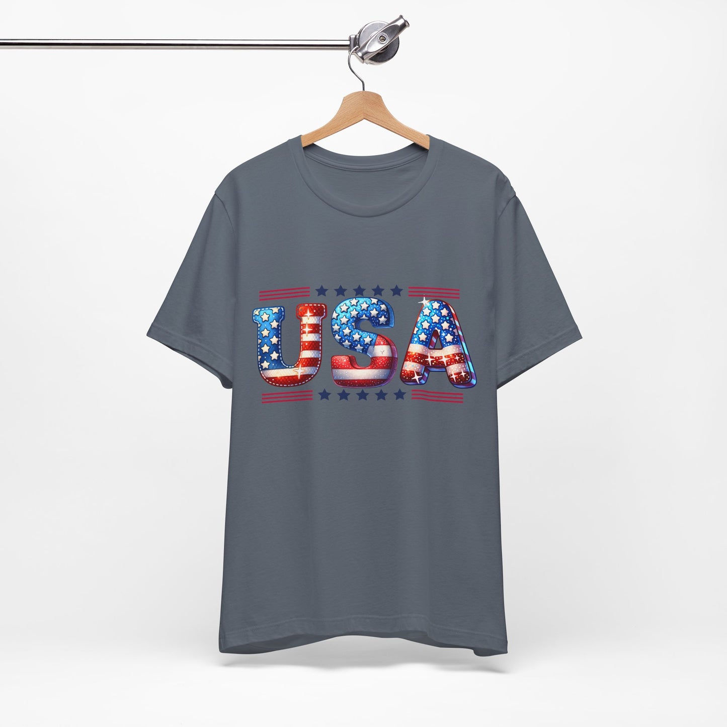 4th of July T-shirt, Sweet Land Of Liberty T-Shirt, Fourth of July unisex jersey short sleeve, America, Flag, Peace Love America. Proud To Be An American, Red White Blue.