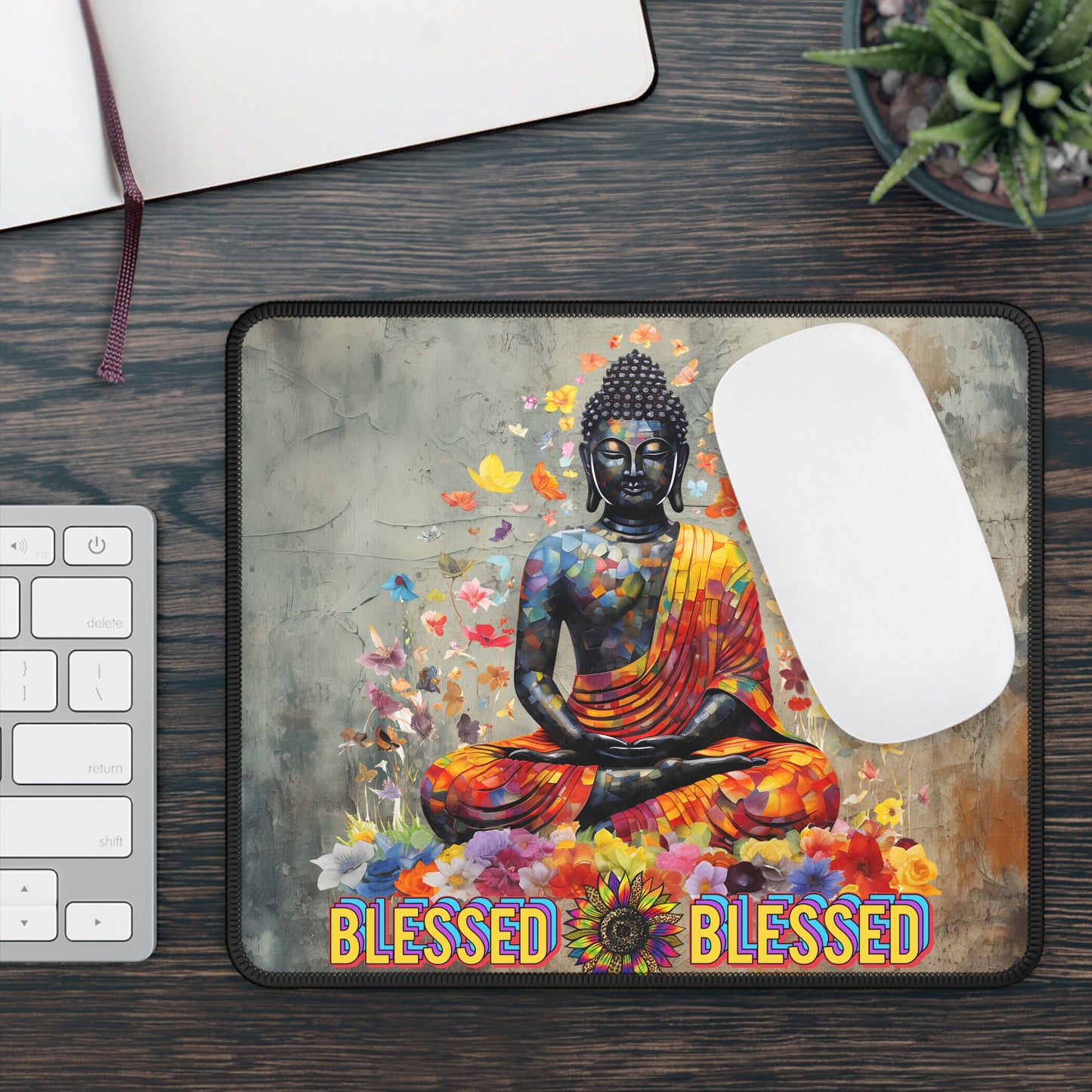 Blessed Yoga Mouse Pad, Unique Gift For Meditation And Yoga Lover, Cute Yoga Mouse Pad, Mindful Yoga Gift, Yoga lover Mouse Pad, Yoga Instructor Gift, Gift For Yoga lovers, Gift For Yogi.