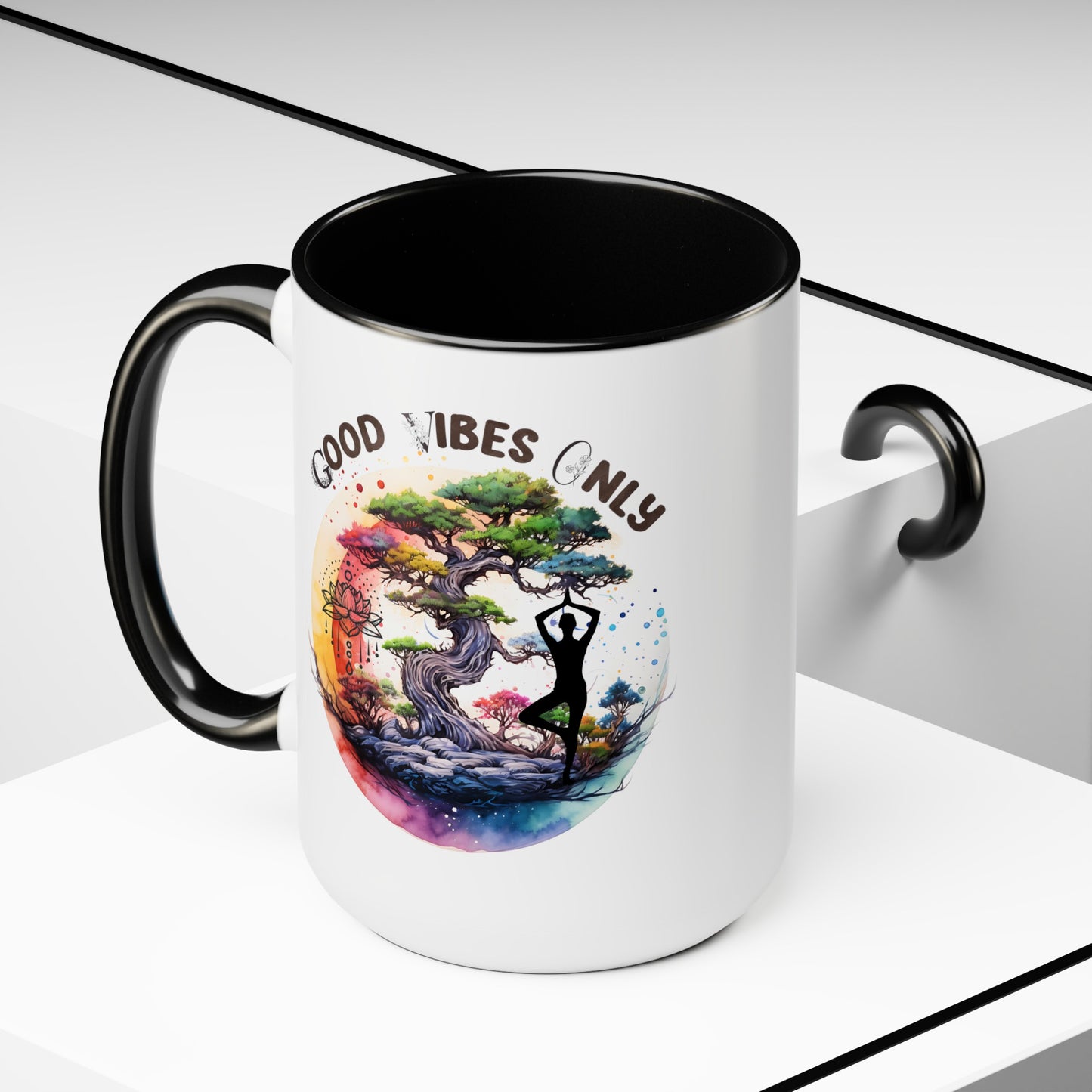 Good Vibes Only Yoga Coffee Mug, Cute Yoga Coffee Mug, Yoga lovers Coffee Mug, Yoga Instructor Gift, Gift For Yoga lover, Gift For Yogi.