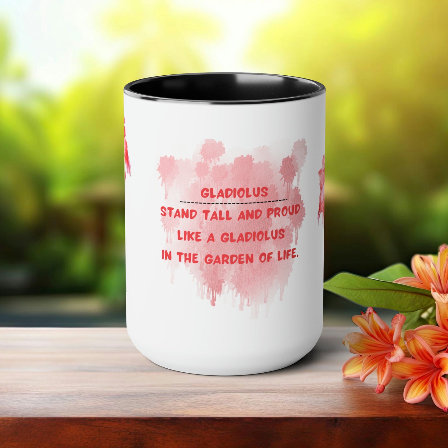 August Birth Month Flower Two-Tone Coffee Mugs, 15oz, Birthday Gift For Her.