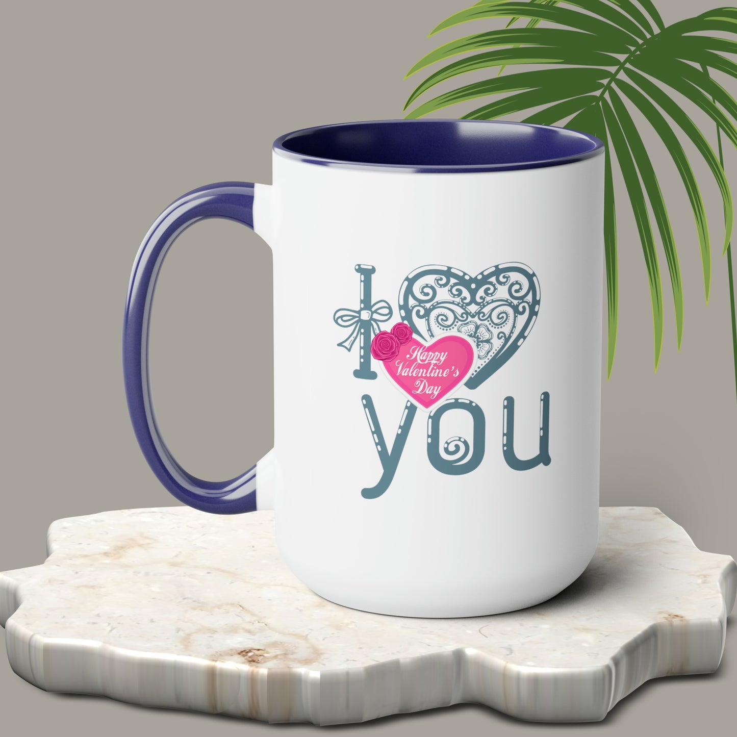 Happy valentines day Two-Tone Coffee Mugs, 15oz