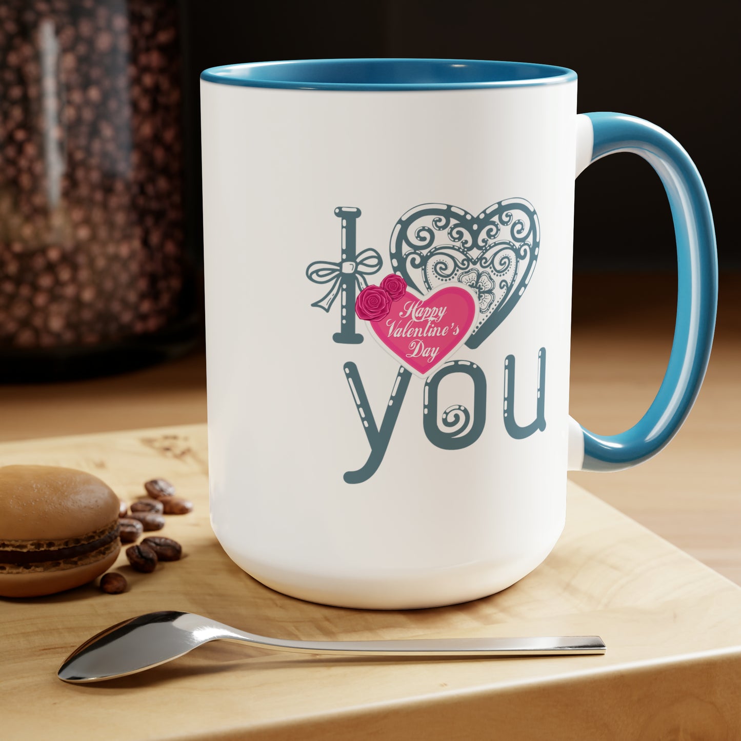 Happy valentines day Two-Tone Coffee Mugs, 15oz