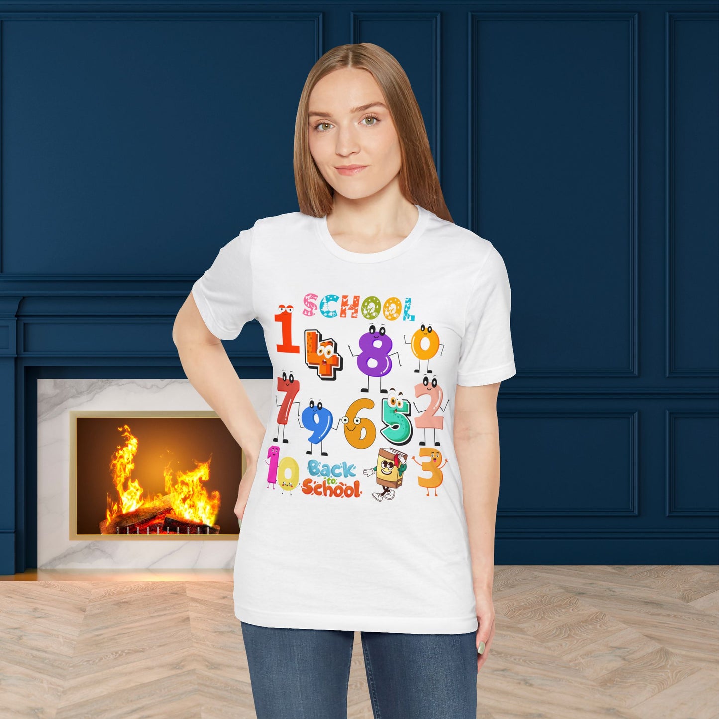 1 2 3 Back To School T-Shirt, Love Teach Inspire T-Shirt, Back To School T-Shirt, Teacher Back To school unisex jersey short sleeve.First Day Vibes T-Shirt.