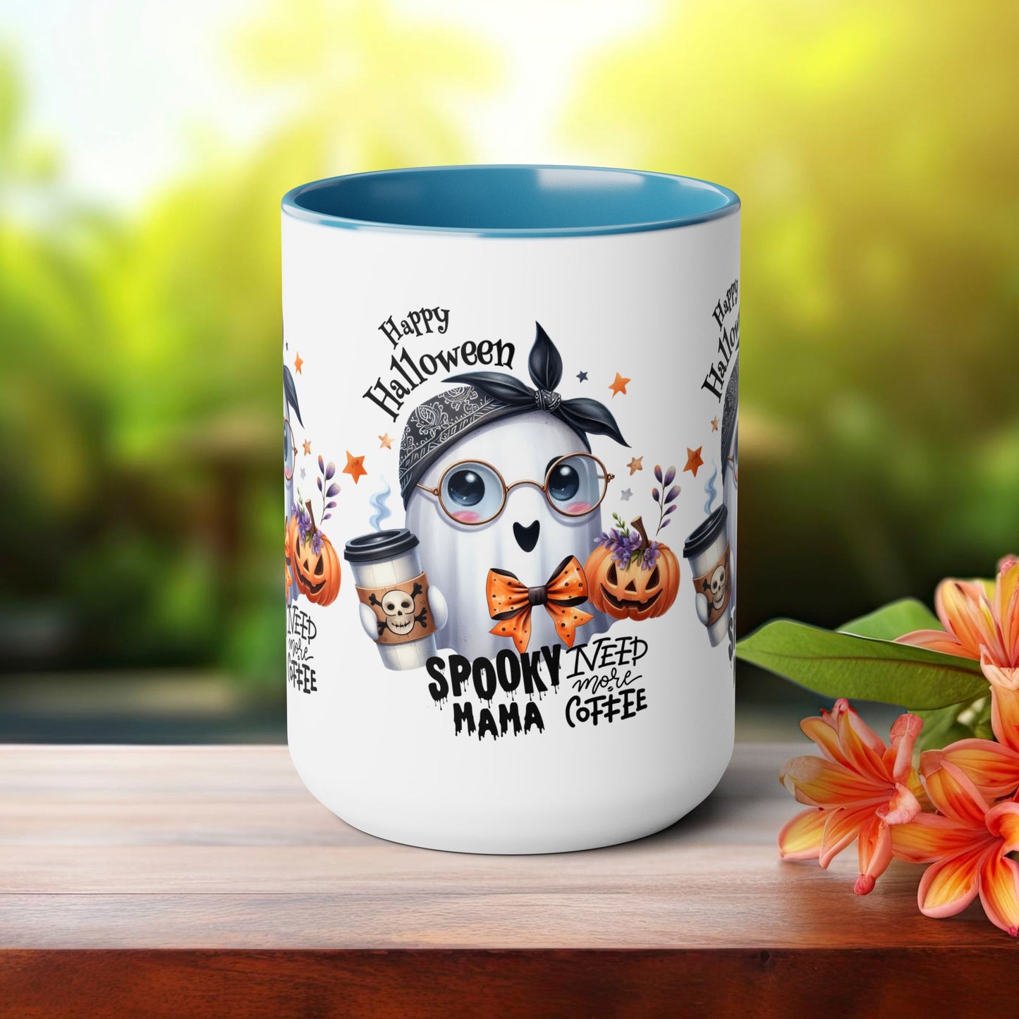 Spooky Mama Halloween Coffee Mug,  Let's Go Halloween Coffee Mug, Trick or Treat Halloween Coffee Mug, Cute Ghost Coffee Mug, Spooky Season Halloween Coffee Mug.