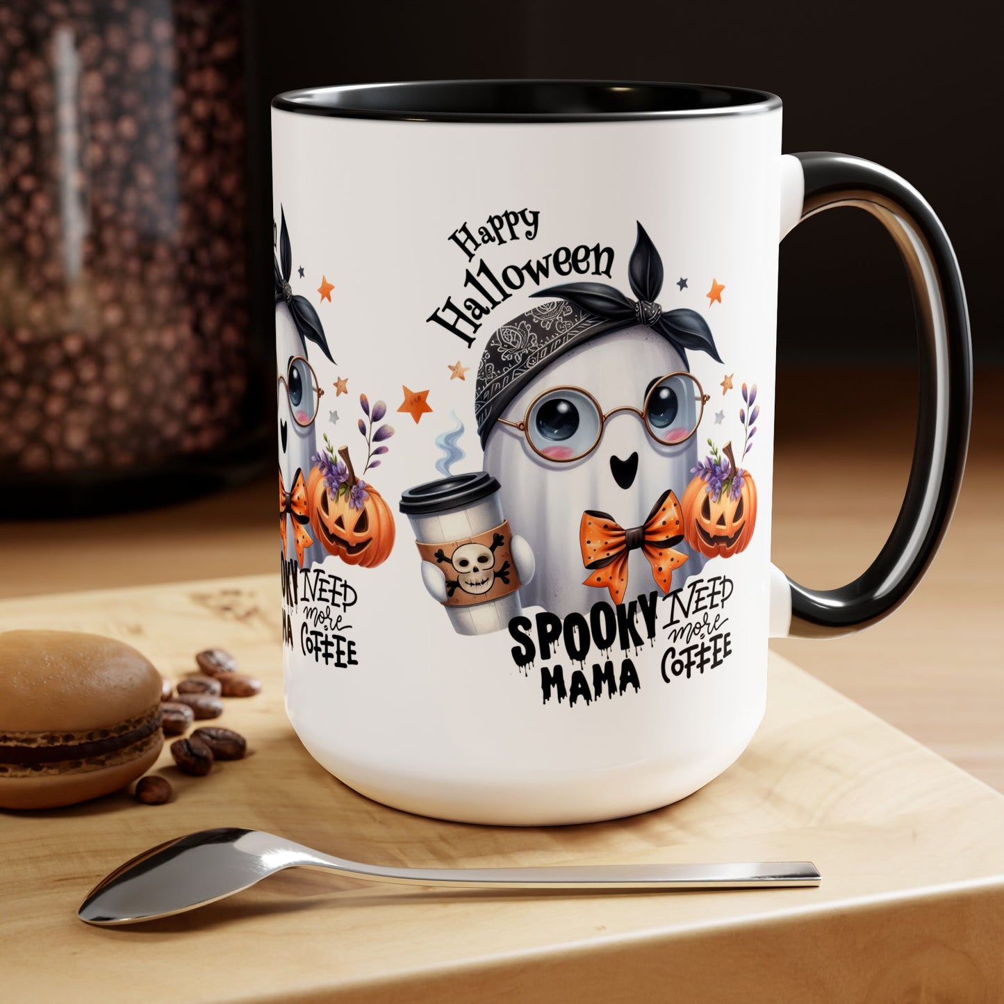 Spooky Mama Halloween Coffee Mug,  Let's Go Halloween Coffee Mug, Trick or Treat Halloween Coffee Mug, Cute Ghost Coffee Mug, Spooky Season Halloween Coffee Mug.