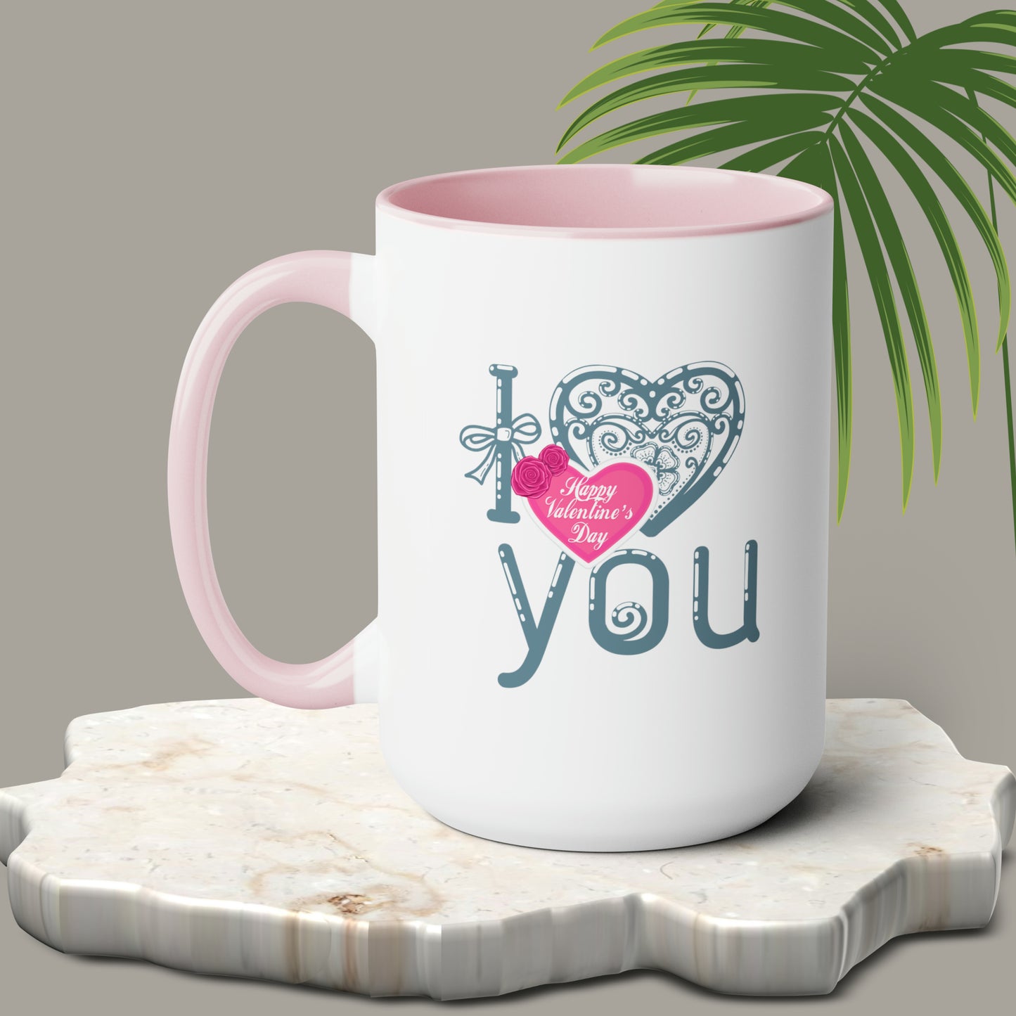 Happy valentines day Two-Tone Coffee Mugs, 15oz