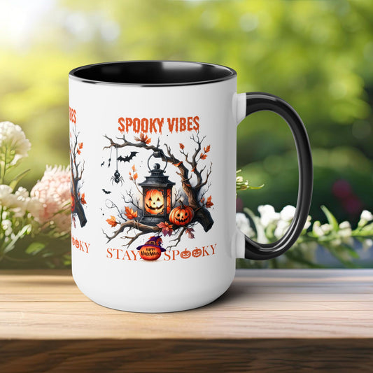 Spooky Vibes Halloween Coffee Mug,  Stay Spooky Halloween Coffee Mug, Trick or Treat Halloween Coffee Mug, Cute Skeleton Coffee Mug, Spooky Season Halloween Coffee Mug.