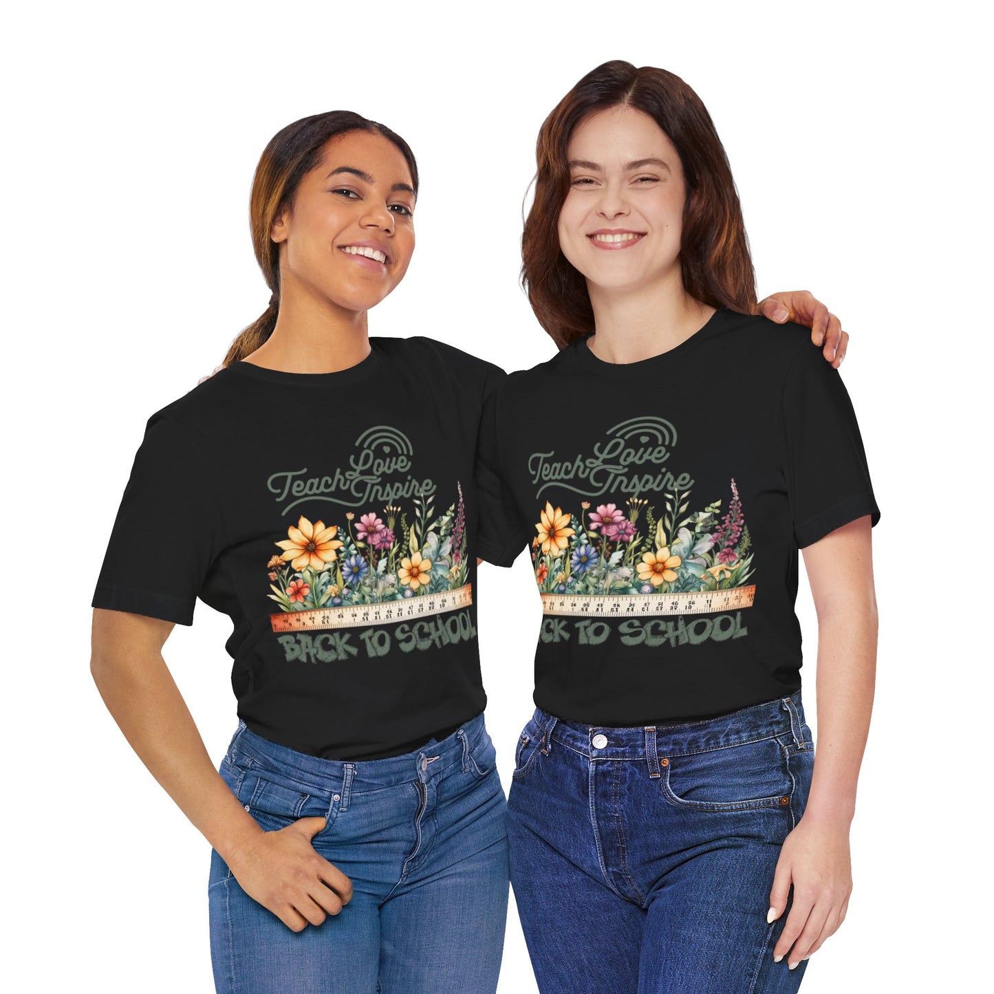 Love Teach Inspire T-Shirt, Back To School T-Shirt, Teacher Back To school unisex jersey short sleeve.First Day Vibes T-Shirt.