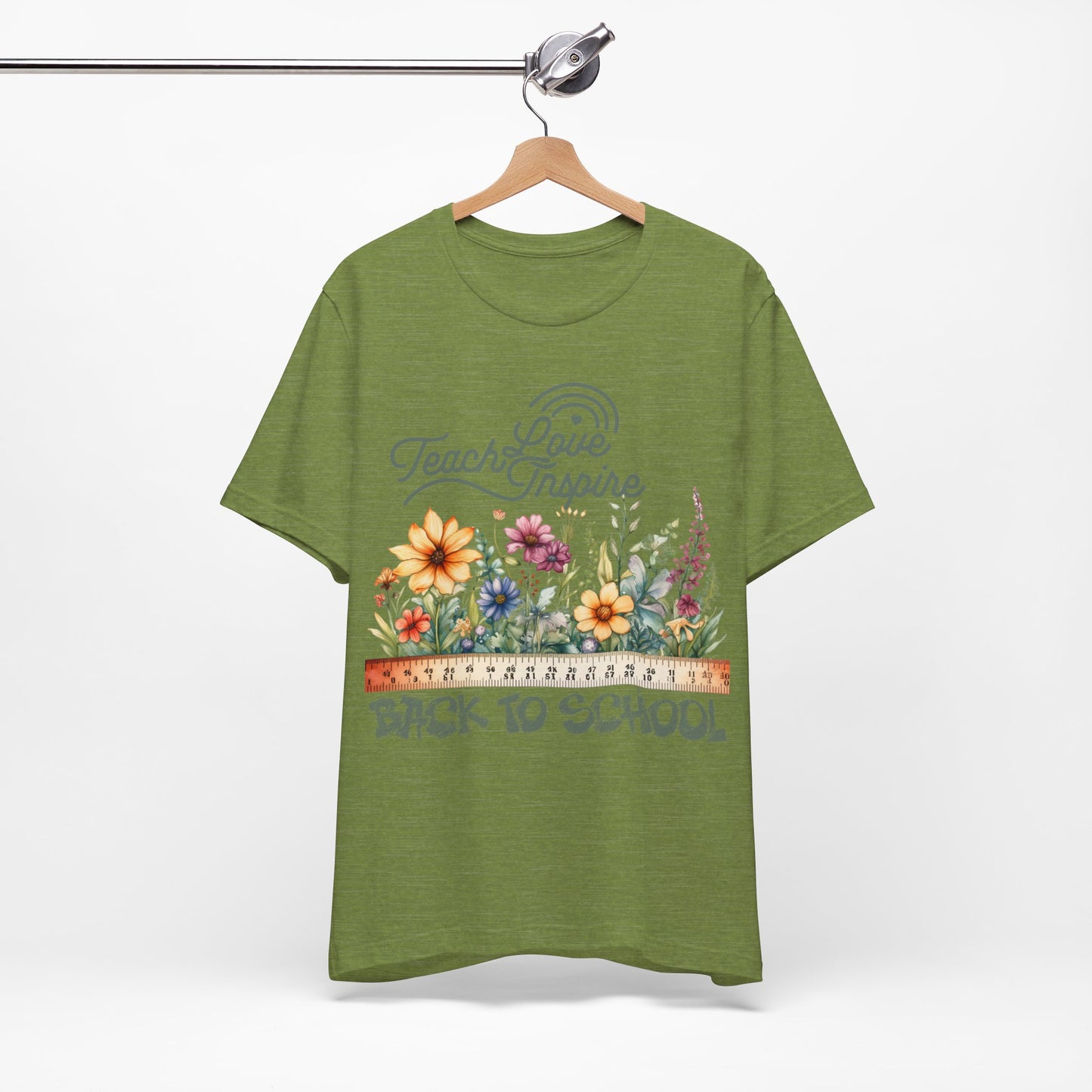 Love Teach Inspire T-Shirt, Back To School T-Shirt, Teacher Back To school unisex jersey short sleeve.First Day Vibes T-Shirt.