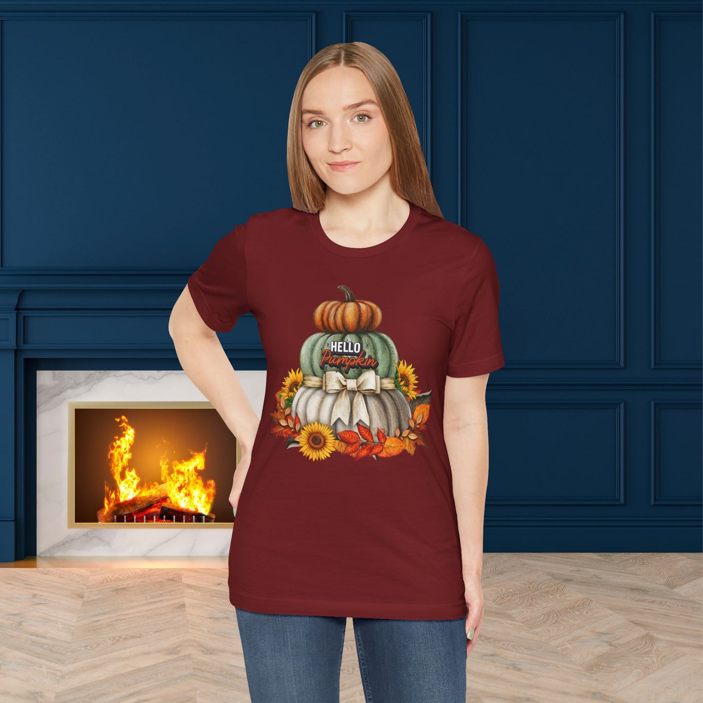 Hello Pumpkin Thanksgiving T-shirt, Happy thanksgiving 2024 T-shirt, Thanksgiving Gift,Turkey Shirt, Family Thanksgiving, Holiday Outfit.