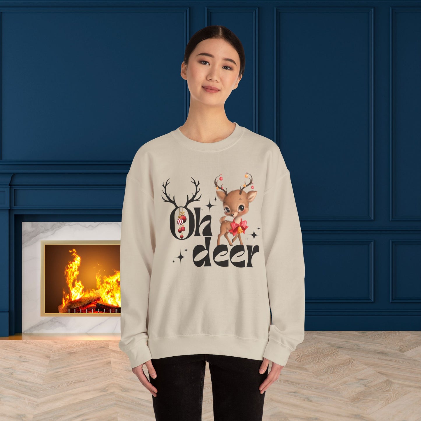 Oh Deer Sweatshirt - Unisex Heavy Blend, Merry Christmas, Festive, Christmas Gift, Crewneck, merry Christmas Sweatshirt, Christmas Sweatshirt  Christmas Gift, Festive Sweatshirt.