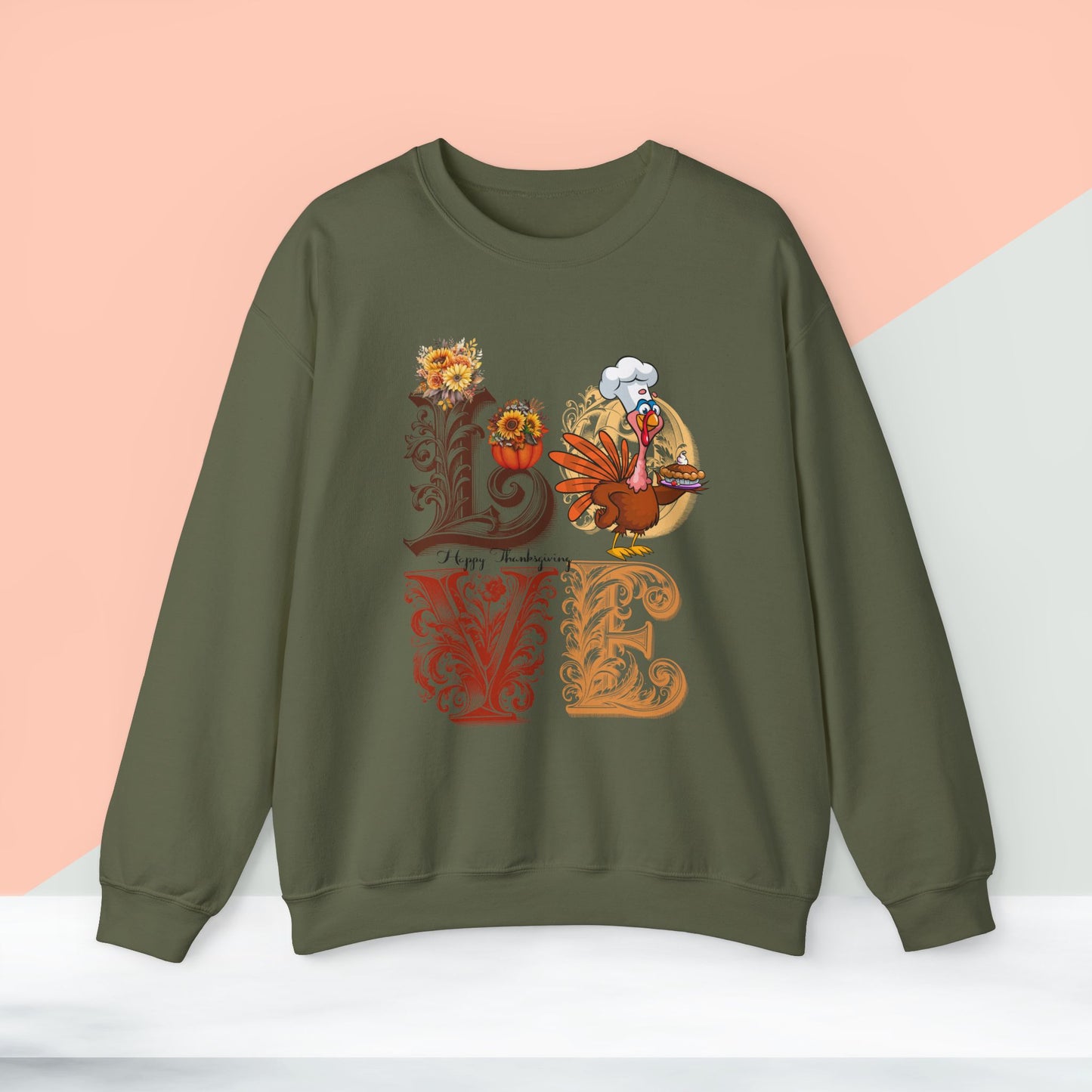 Love Thanksgiving Sweatshirt, HappyThanksgiving Sweatshirt - Unisex Heavy Blend, Happy Thanksgiving2024 Sweatshirt, Thanksgiving Gift, Festive Sweatshirt.