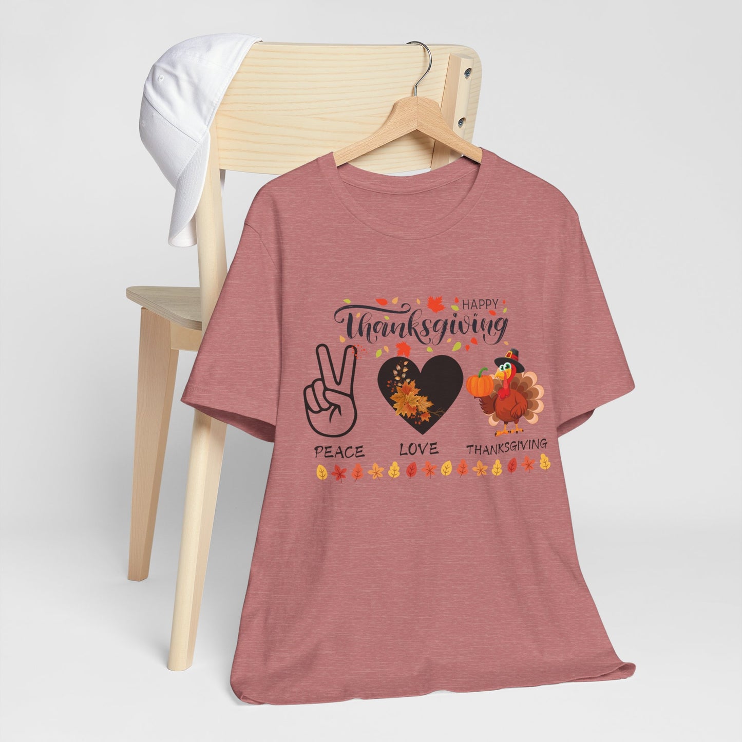 Peace Love Thanksgiving T-shirt, Happy Thanksgiving T-shirt, Happy thanksgiving 2024 T-shirt, Thanksgiving Gift,Turkey Shirt, Family Thanksgiving, Holiday Outfit.