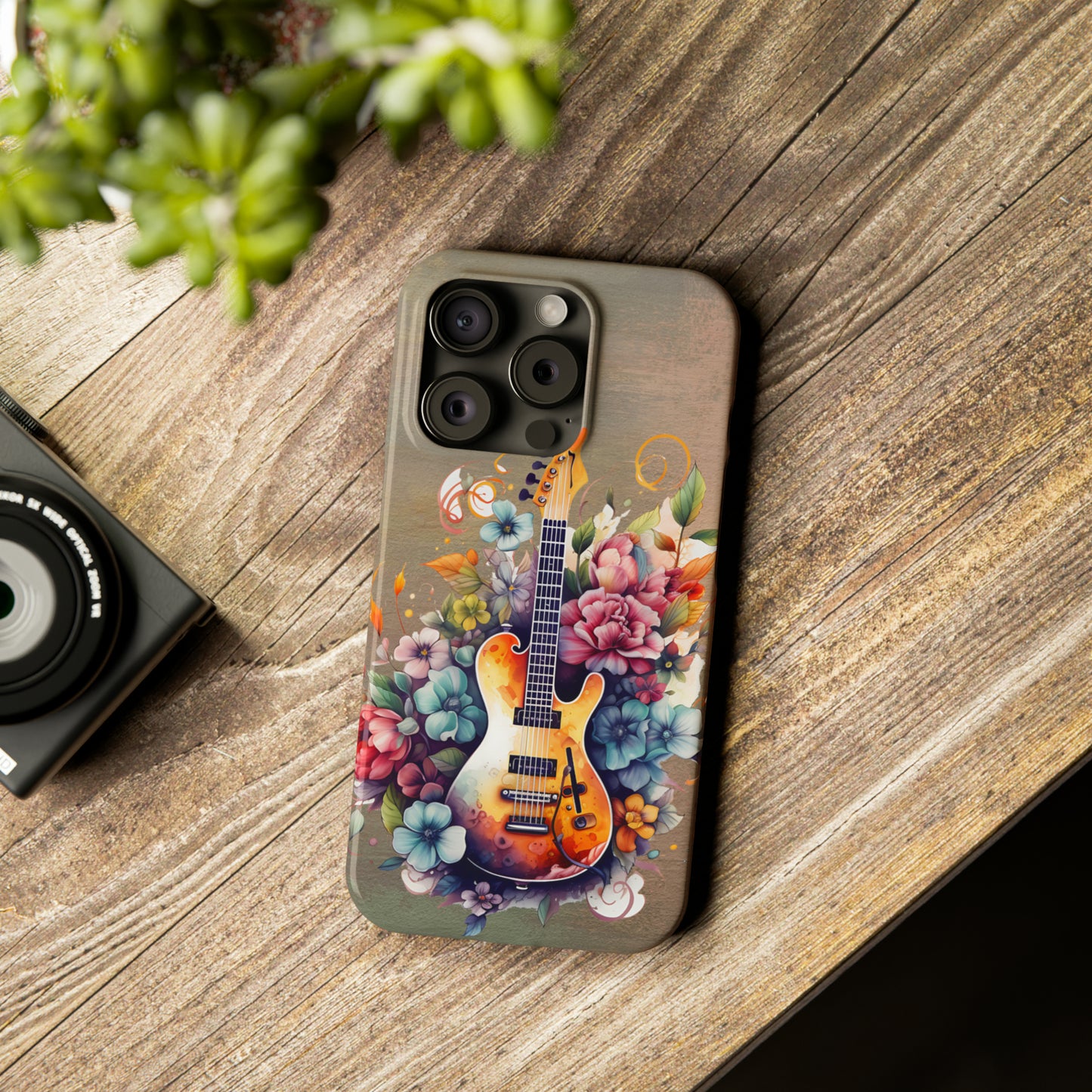 Vintage Music iPhone 15 Phone Cases. Guitar cover For IPhone 15 Phone Cases.