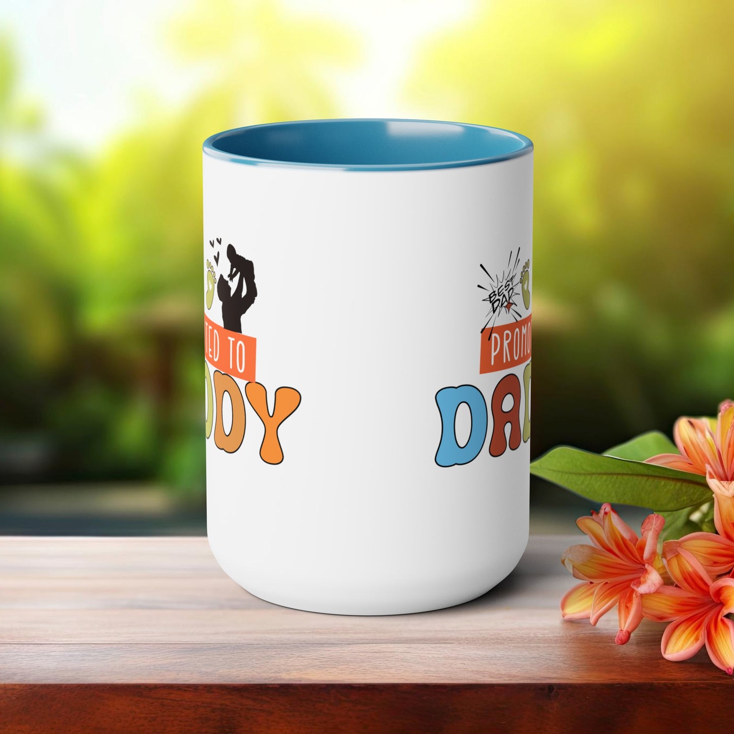 Happy father's dayTow-Tone Coffee Mug.15oz, Gift for Dad, Daddy's Coffee Mug