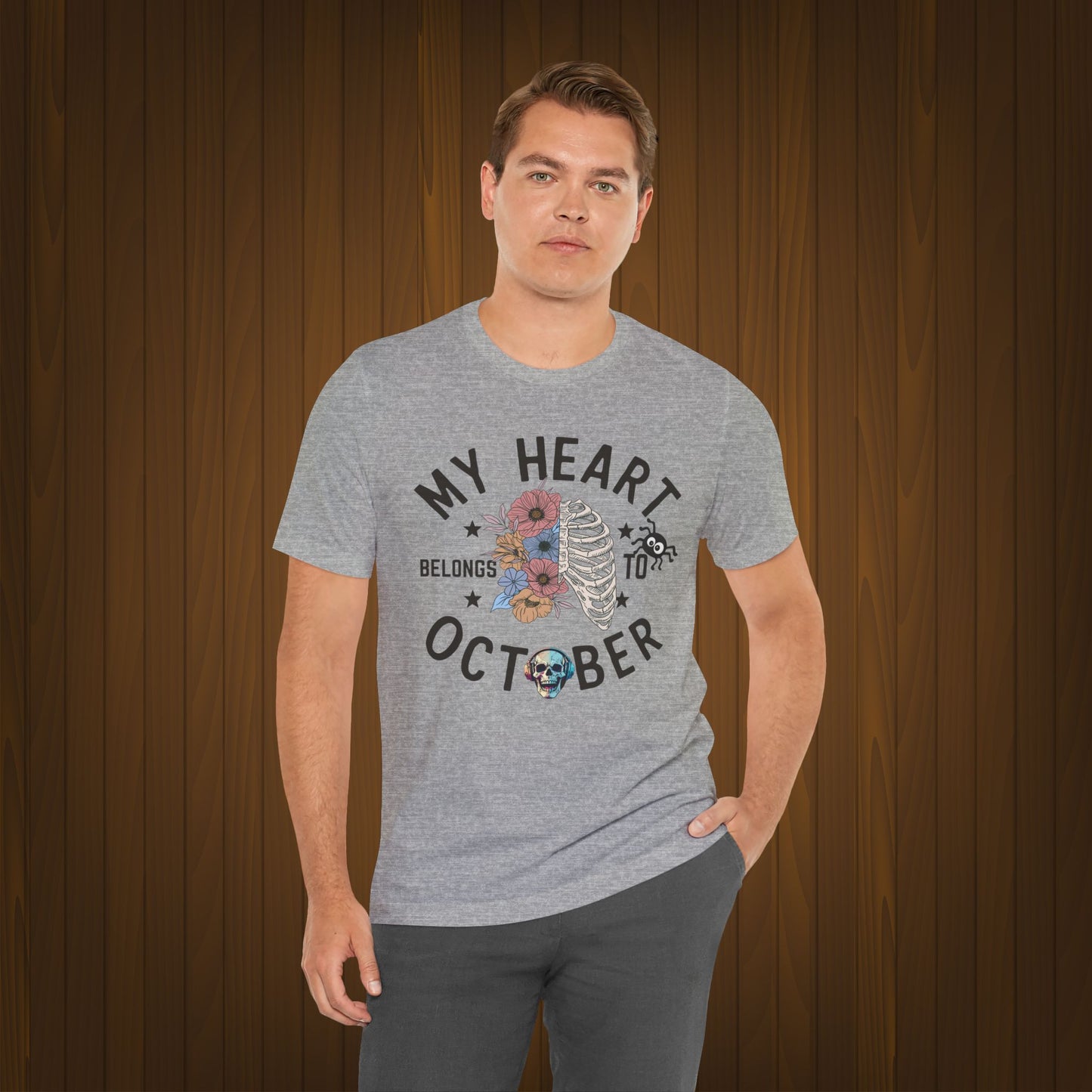 My Heart Belongs To October Halloween T-shirt, Happy Halloween T-shirt, Trick Or Treat T-shirt, Halloween T-shirt, Cool Halloween T-shirt, Spooky T-shirt,