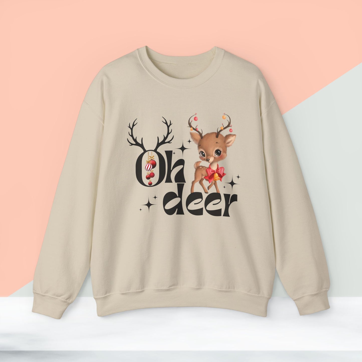 Oh Deer Sweatshirt - Unisex Heavy Blend, Merry Christmas, Festive, Christmas Gift, Crewneck, merry Christmas Sweatshirt, Christmas Sweatshirt  Christmas Gift, Festive Sweatshirt.