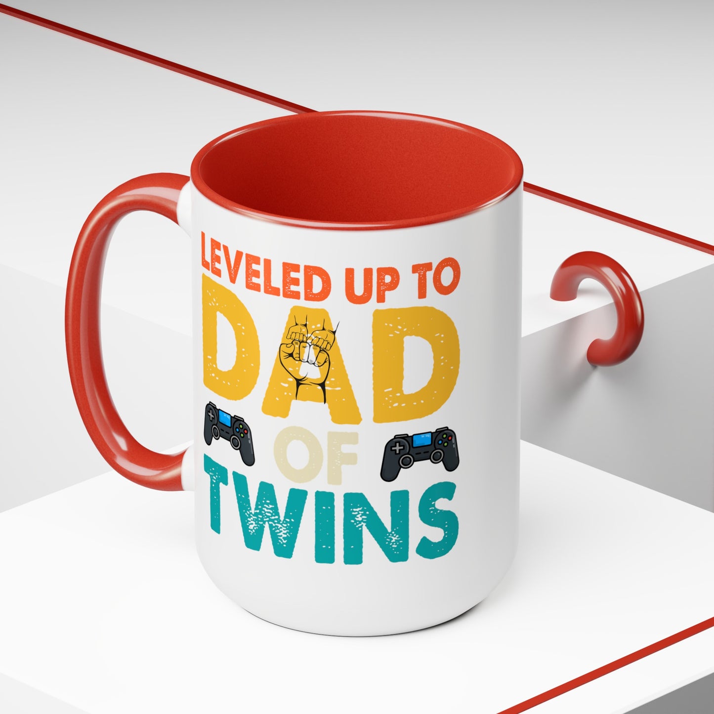 Happy father's dayTwo-Tone Coffee Mug.15oz, Gift for Dad, Daddy's Coffee Mug