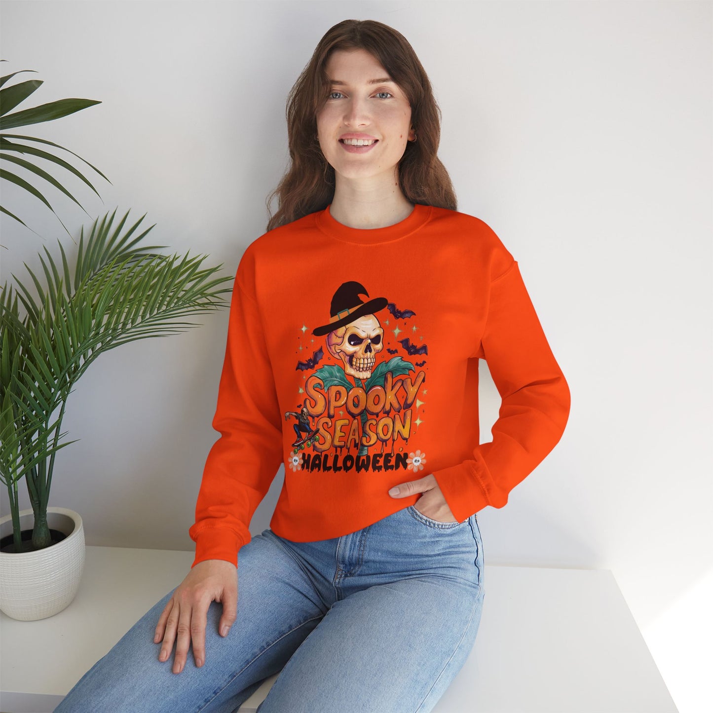 Spooky Season Sweatshirt, Happy Halloween Sweatshirt - Unisex Heavy Blend Crewneck, Halloween Sweatshirt, Cute Spooky Ghost sweatshirt.