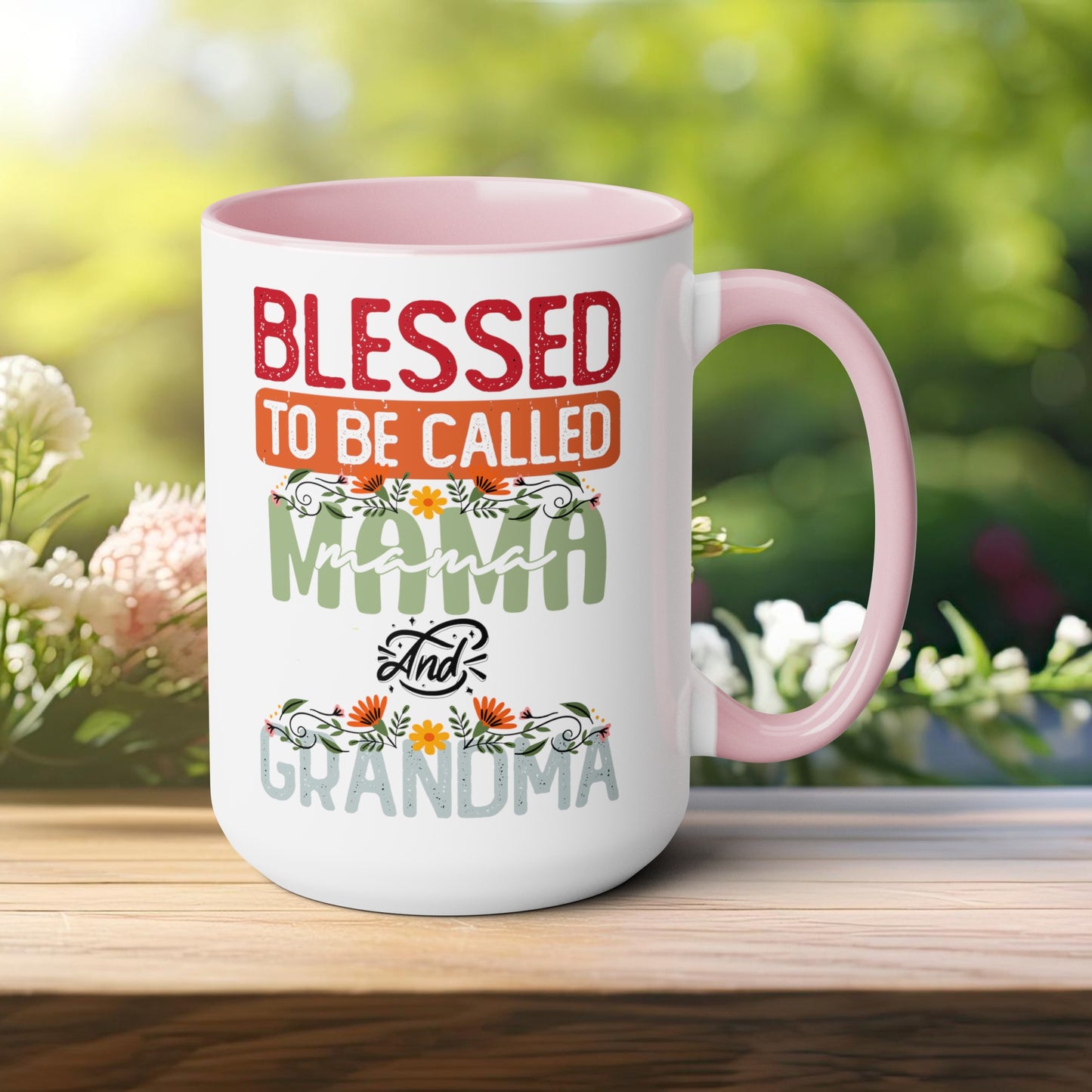 Happy Mother's dayTow-Tone Coffee Mug.15oz, Gift for mom & grandma, Mama's Coffee Mug