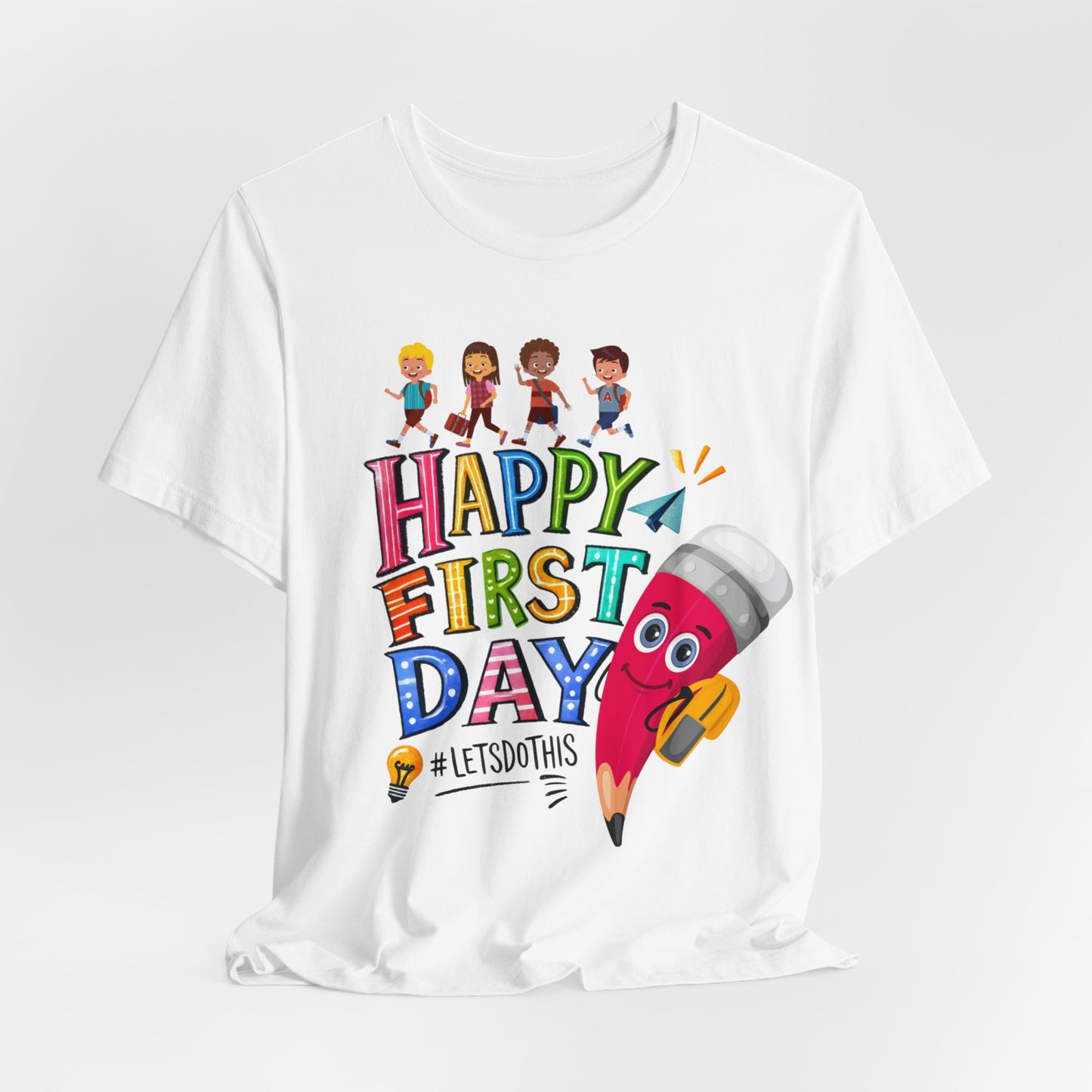 Happy First day T-Shirt, Hello Teacher T-Shirt, Back To School T-Shirt, Teach Love Inspire Teacher Shirt, Teacher Back To school unisex jersey short sleeve.First Day Vibes T-Shirt.