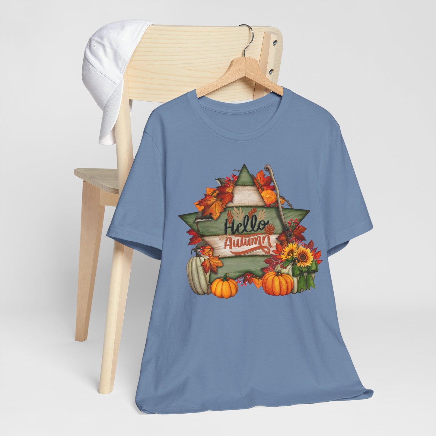 Hello Autumn Thanksgiving T-shirt, Happy thanksgiving 2024 T-shirt, Thanksgiving Gift,Turkey Shirt, Family Thanksgiving, Holiday Outfit.