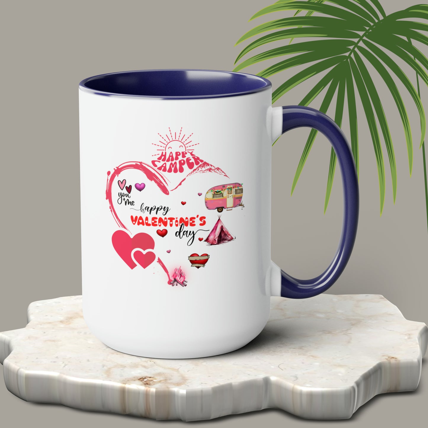 Happy valentines day Two-Tone Coffee Mugs, 15oz