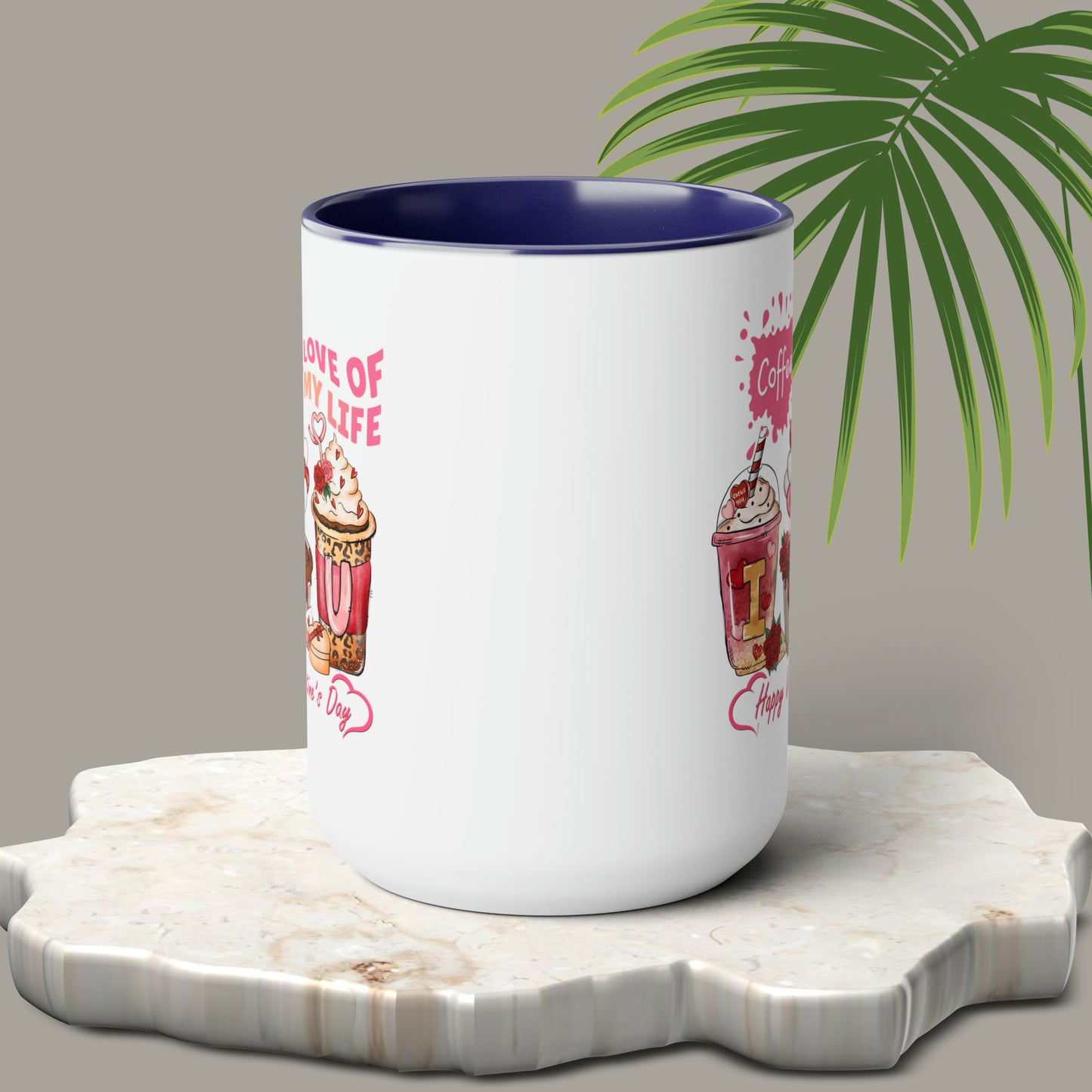 Happy valentines day Two-Tone Coffee Mugs, 15oz