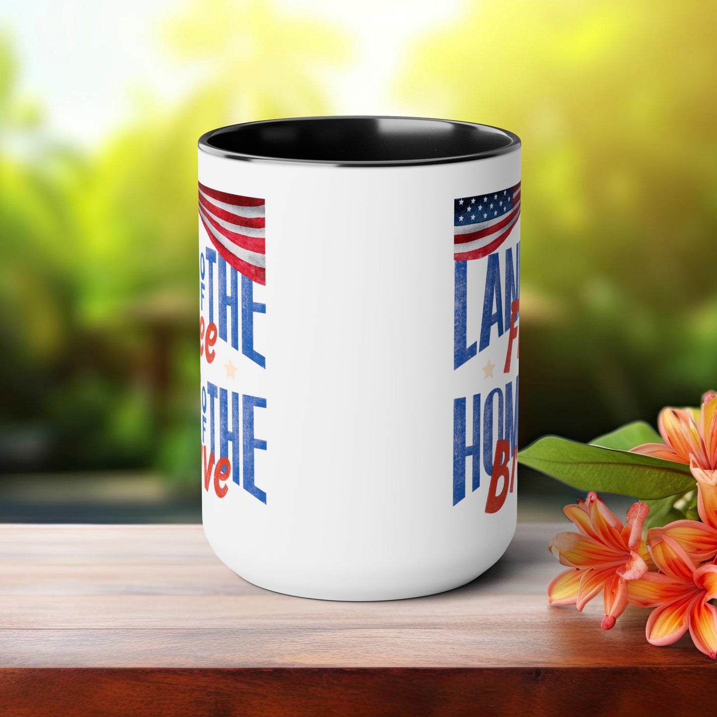 Happy 4th Of July Two -Tone Coffee Mug.15oz.