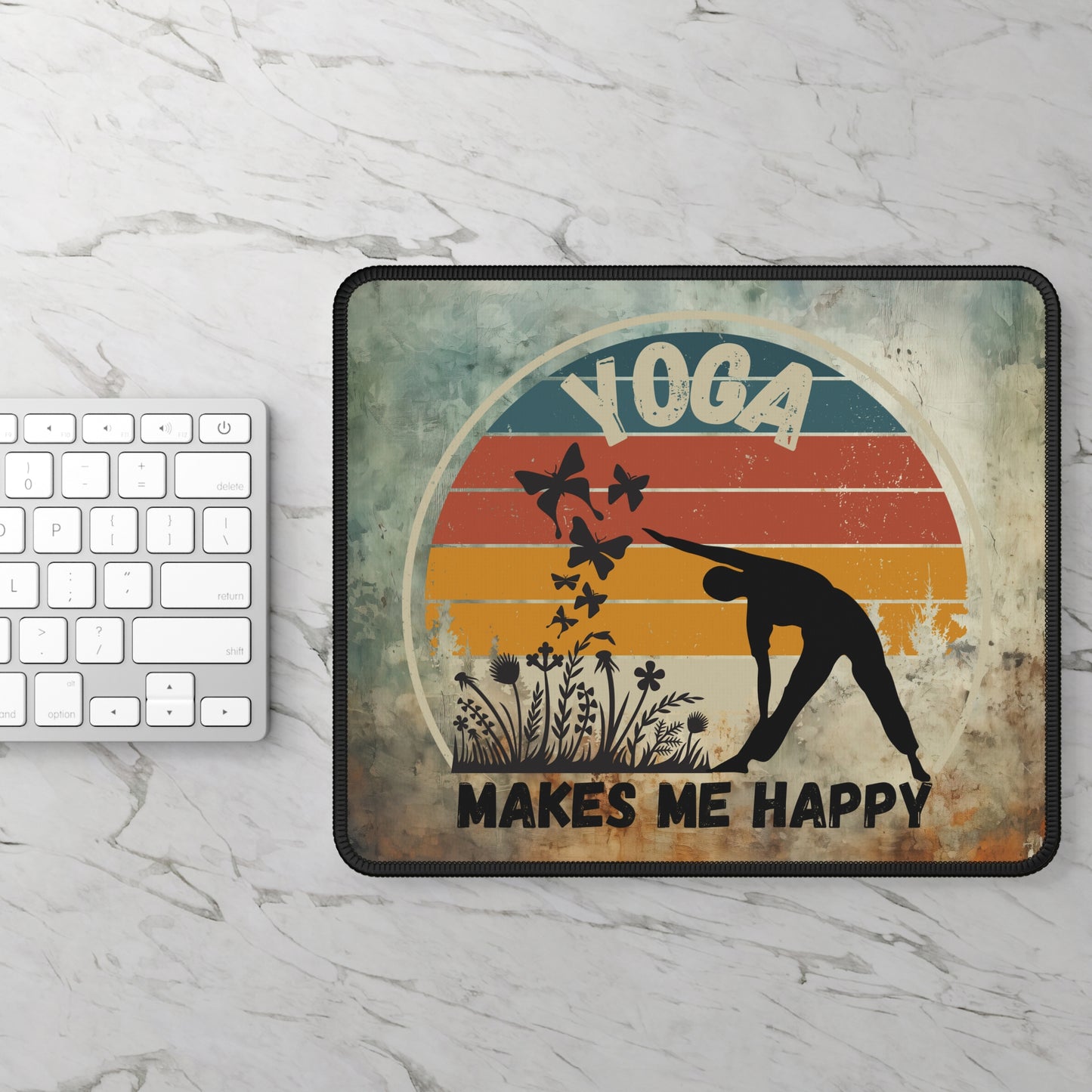 Yoga Makes Me Happy Yoga Mouse Pad,Unique Gift For Meditation And Yoga Lover, Cute Yoga Mouse Pad, Mindful Yoga Gift, Yoga lover Mouse Pad, Yoga Instructor Gift, Gift For Yoga lovers, Gift For Yogi.