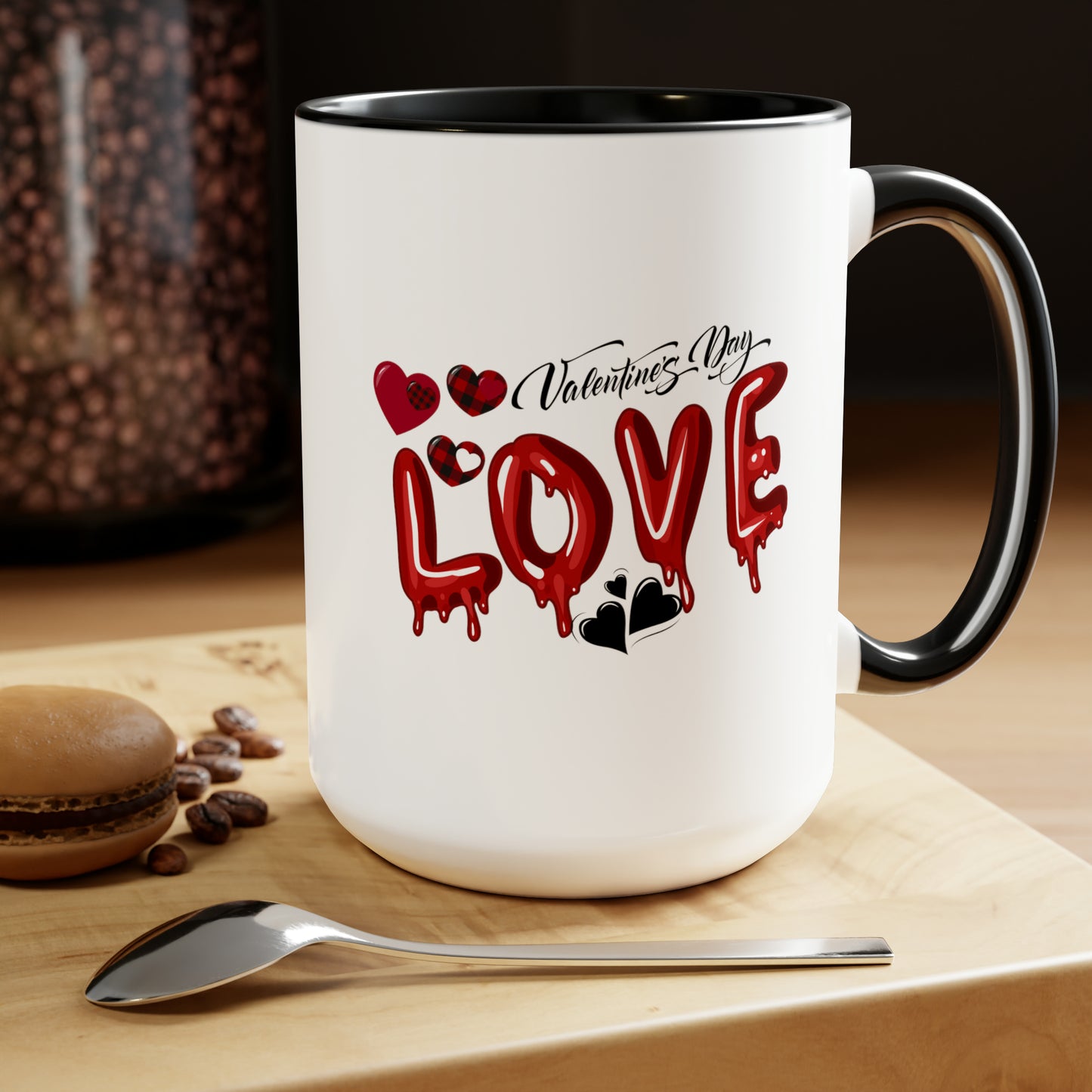 Happy valentines day Two-Tone Coffee Mugs, 15oz