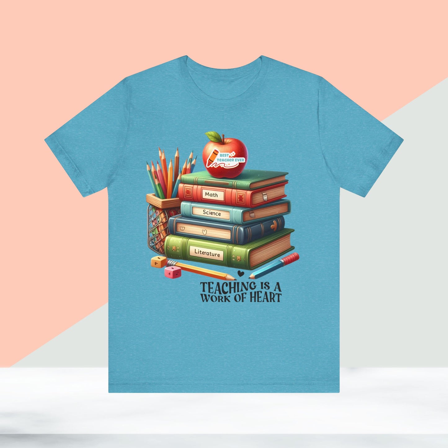 Teaching Is A Work Of Heart T-shirt, Hello Teacher T-Shirt, Back To School T-Shirt, Teach Love Inspire Teacher Shirt, Teacher Back To school unisex jersey short sleeve.First Day Vibes T-Shirt.