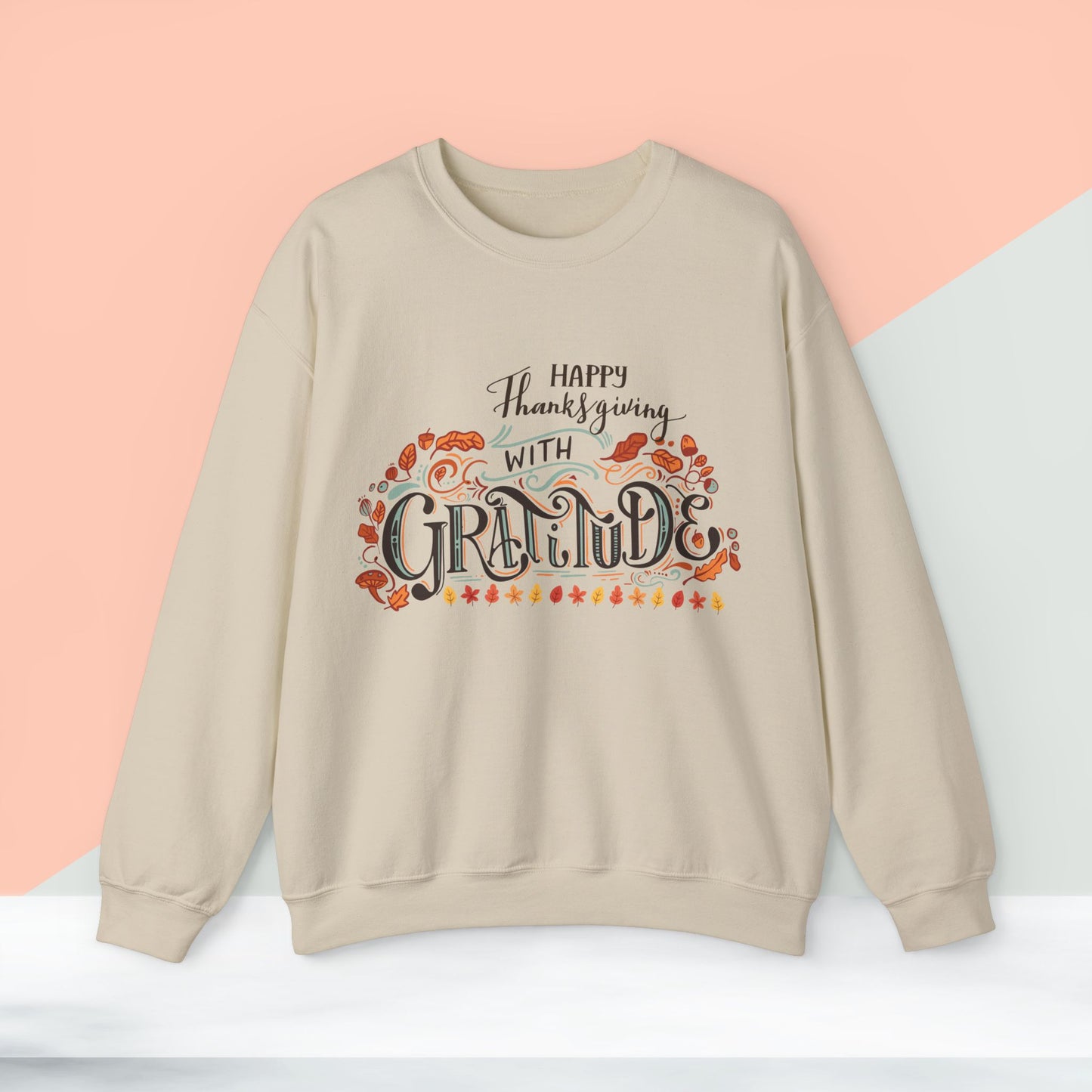 HappyThanksgiving With Gratitude  Sweatshirt - Unisex Heavy Blend, Happy Thanksgiving2024 Sweatshirt, Thanksgiving Gift, Festive Sweatshirt.