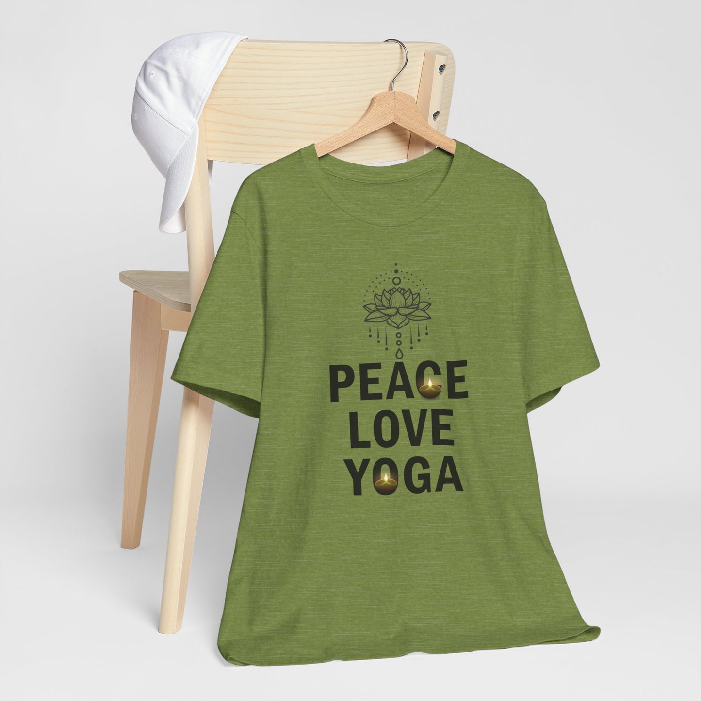 Peace Love Yoga T-Shirt, Cute Yoga workout Shirt, Yoga lovers T-shirt, Yoga Instructor Gift, Gym shirt, Gift For Yoga lover, Gift For Yogi.